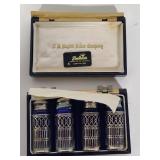 Silver Plated Cobalt Salt & Pepper Set + Gravy Boat