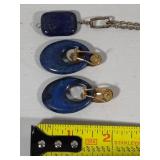 Lapiz Lazuli Pierced Earrings & Pendant