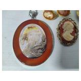 Pretty Cameo Collection of Pins/Earrings/Pendants