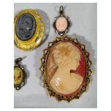 Pretty Cameo Collection of Pins/Earrings/Pendants