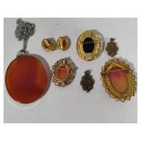 Pretty Cameo Collection of Pins/Earrings/Pendants