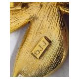 Stamped Vintage Brooches & Clip Earrings