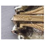 Stamped Vintage Brooches & Clip Earrings