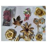Lot of Floral/Leaf Brooches