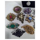 Assortment of Sparkly Brooches, Necklaces & Earrings