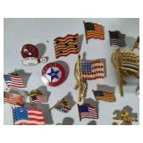 Lot of Flag & Assorted Pins