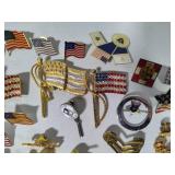 Lot of Flag & Assorted Pins