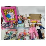 Vintage Barbies, Storage Carrier & Tons of Accessories