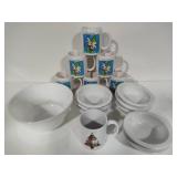 Minnesota Coffee Cups, Fire King Mixing Bowl & Eight Tom's Diner Bowls