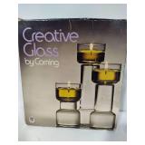 Assorted Glassware, Memory Plate & Candle Holders