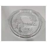 Assorted Glassware, Memory Plate & Candle Holders