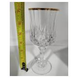 Longchamp Gold Crystal d'Arques Goblets *New in Box* & Butter Dish