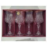 Longchamp Gold Crystal d'Arques Goblets *New in Box* & Butter Dish