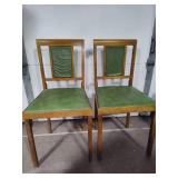 Two Folding 'Leg-o-Matic' Padded Chairs