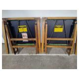 Two Folding 'Leg-o-Matic' Padded Chairs