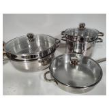 Living Quarters Stainless Steel Pots & Pans w/Strainers/Lids