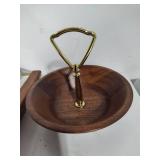 Vintage Warming Plate, Nut Dish, Easter Bowl and Knives