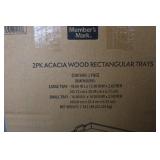 2 Pack of Wood Rectangular Trays...