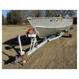 1976 Lund Boat with 75hp Evinrude and EZ Load Trailer