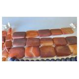 Gemstone Bead Strands 8 inch- 12mm matte Lapis, Faceted Trapazoid and 30x40mm Carnelian Rectangle, 10x20mm Labradorite double drill. (Lot 14ea)