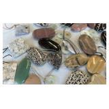 Mixed Gemstone Pendants - Jaspers, Jade, Agate (Lot of 42 Pendants)