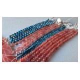 Gemstone Bead Strands 8 inch- Cherry Quartz & Blue Crazy Lace Agate (Lot 21)