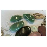 Mixed Gemstone Pendants - Jaspers, Jade, Agate (Lot of 42 Pendants)