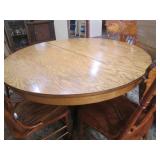 Gorgeous wood round pedestal dining...
