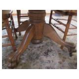 Gorgeous wood round pedestal dining...