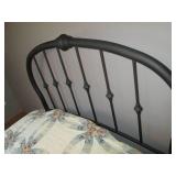 Black tubular metal full size bed w...