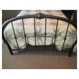 Black tubular metal full size bed w...