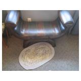 Beveled edge pleather bench looks p...