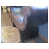 Beveled edge pleather bench looks p...