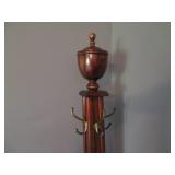 Solid Wood pedestal coat rack with ...