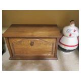 Wood bread box and ceramic Maitre D...