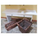 Painted White entry bench with draw...