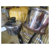 Stoneware crocks, glass bakeware an...