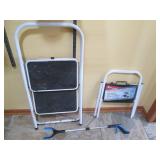 Assorted size step stools and a hel...
