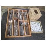 Wooden Silverware drawer organizer ...