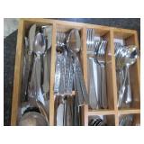 Wooden Silverware drawer organizer ...