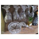 Vintage cut glass wine goblets, win...