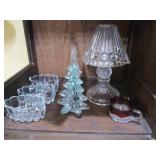 Heavy cut glass style fairy lamp, b...