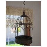 Metal hanging bird cage and plant h...