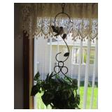 Metal hanging bird cage and plant h...