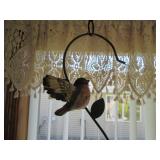 Metal hanging bird cage and plant h...