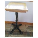 Metal base plant stand with wood to...