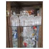 Cut glass Pitcher with matching dri...