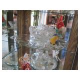 Cut glass Pitcher with matching dri...