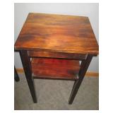 Deep tone wood side table with lowe...