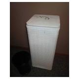 White Wicker Rattan laundry hamper ...